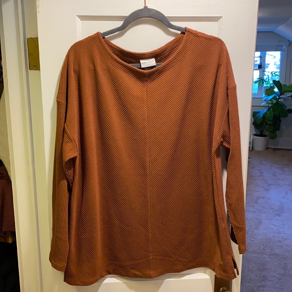 AVA & VIV burnt orange sweater